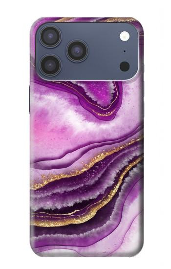 S3896 Purple Marble Gold Streaks Case For iPhone 17 Pro Max, 18 Pro Max