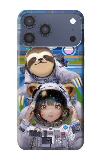S3915 Raccoon Girl Baby Sloth Astronaut Suit Case For iPhone 17 Pro Max, 18 Pro Max