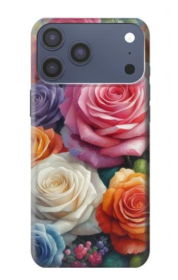 S3975 Colorful Roses Painting Case For iPhone 17 Pro Max, 18 Pro Max