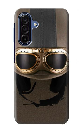 S2645 Vintage Brown Goggles Motorcycle Helmet Case For Samsung Galaxy A17