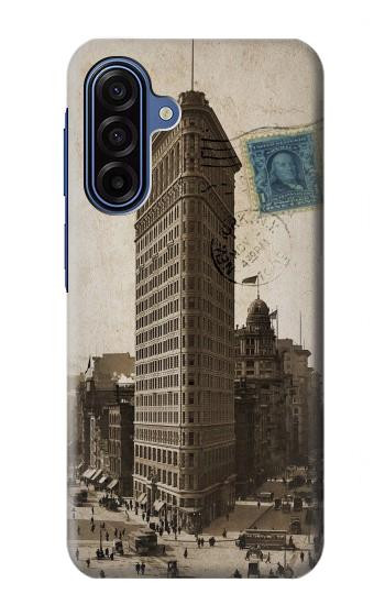 S2832 New York 1903 Flatiron Building Postcard Case For Samsung Galaxy A17, A18