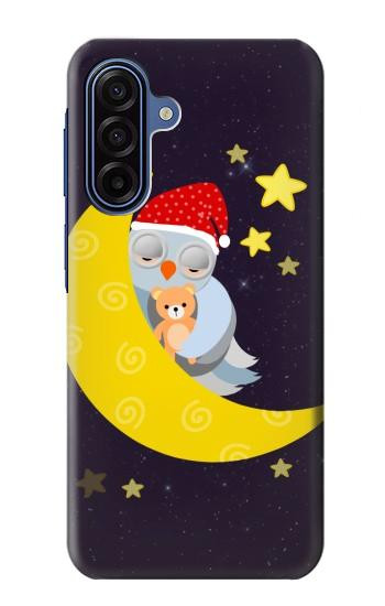 S2849 Cute Sleepy Owl Moon Night Case For Samsung Galaxy A17, A18