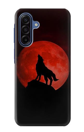S2955 Wolf Howling Red Moon Case For Samsung Galaxy A17, A18
