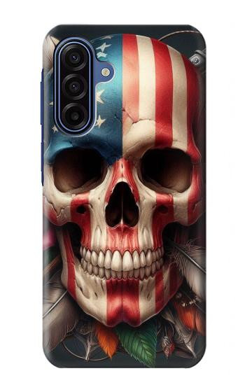 S4015 Skull American Flag Case For Samsung Galaxy A17, A18