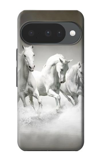S0933 White Horses Case For Google Pixel 10, 10 Pro