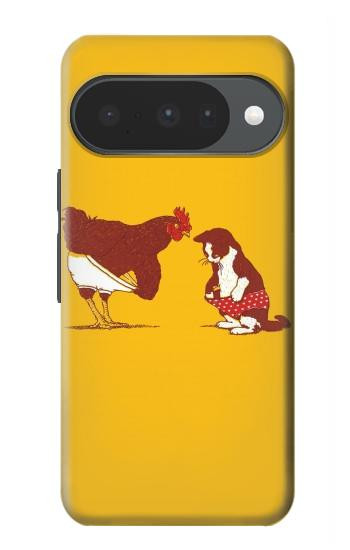 S1093 Rooster and Cat Joke Case For Google Pixel 10, 10 Pro