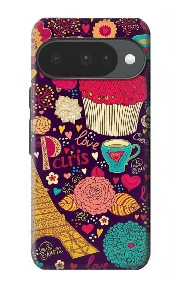 S2353 Paris Cartoon Vintage Pattern Case For Google Pixel 10, 10 Pro