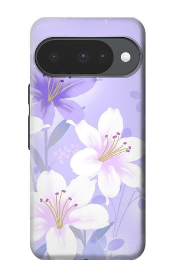 S2361 Purple White Flowers Case For Google Pixel 10, 10 Pro