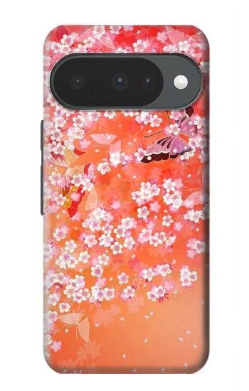S2543 Japanese Kimono Style Flower Pattern Case For Google Pixel 10, 10 Pro