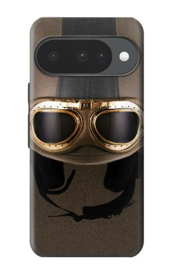 S2645 Vintage Brown Goggles Motorcycle Helmet Case For Google Pixel 10, 10 Pro