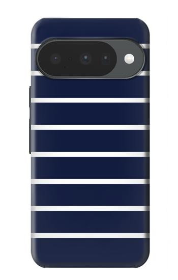 S2767 Navy White Striped Case For Google Pixel 10, 10 Pro
