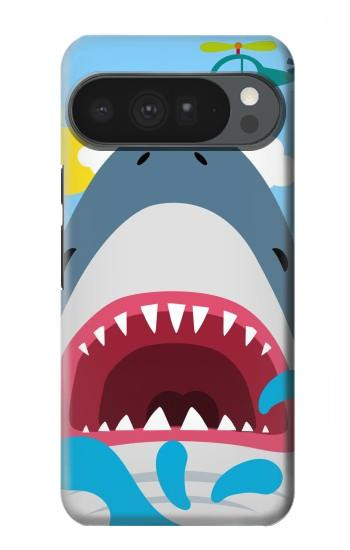 S3947 Shark Helicopter Cartoon Case For Google Pixel 10 Pro XL