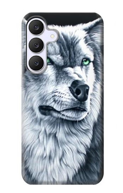 S0123 Grim White Wolf Case For Samsung Galaxy S25 FE S0123 Grim White Wolf Case For Samsung Galaxy S25 FE