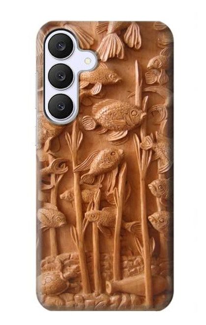 S1307 Fish Wood Carving Graphic Printed Case For Samsung Galaxy S25 FE S1307 Fish Wood Carving Graphic Printed Case For Samsung Galaxy S25 FE