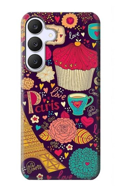 S2353 Paris Cartoon Vintage Pattern Case For Samsung Galaxy S25 FE
