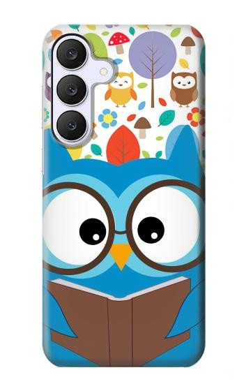 S2521 Cute Nerd Owl Cartoon Case For Samsung Galaxy S25 FE, S26 FE