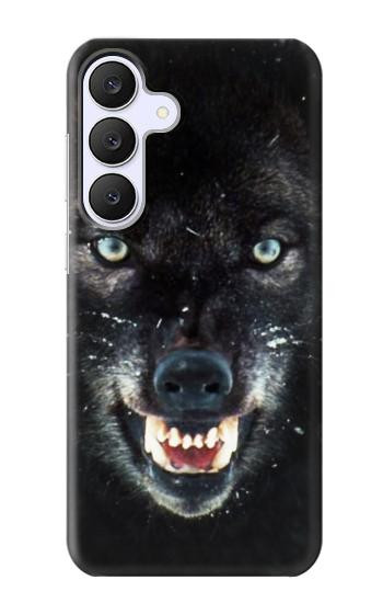 S2823 Black Wolf Blue Eyes Face Case For Samsung Galaxy S25 FE, S26 FE