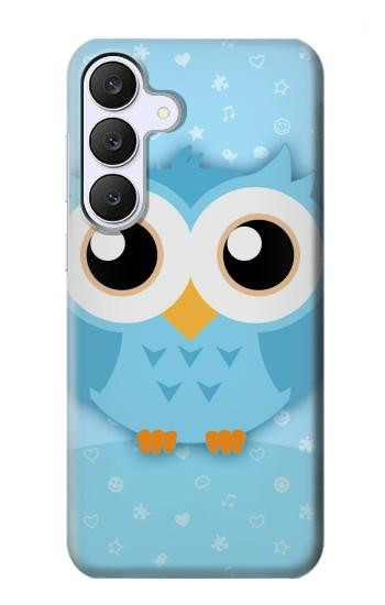 S3029 Cute Blue Owl Case For Samsung Galaxy S25 FE, S26 FE