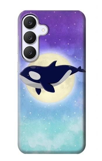S3807 Killer Whale Orca Moon Pastel Fantasy Case For Samsung Galaxy S25 FE