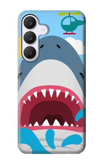 S3947 Shark Helicopter Cartoon Case For Samsung Galaxy S25 FE, S26 FE