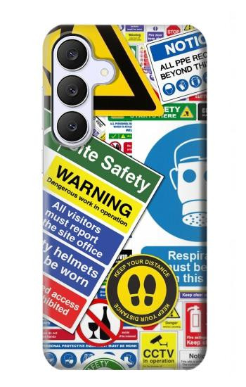 S3960 Safety Signs Sticker Collage Case For Samsung Galaxy S25 FE, S26 FE
