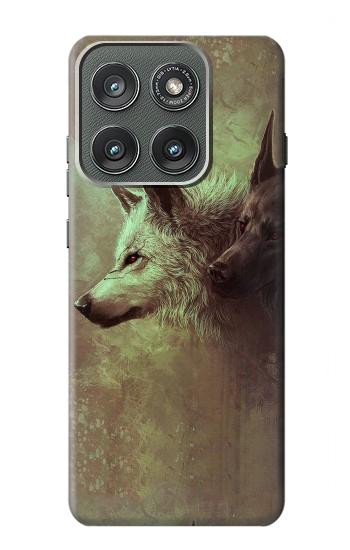 S0931 White Black Wolf Case For Motorola Edge (2025)