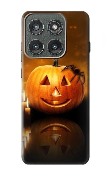S1083 Pumpkin Spider Candles Halloween Case For Motorola Edge (2025)