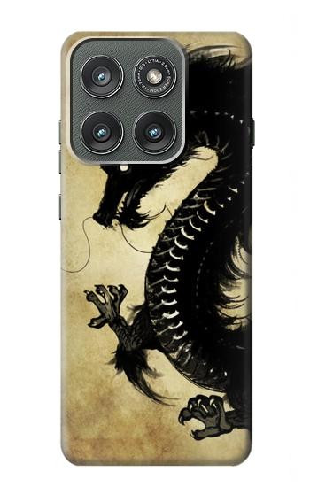 S1482 Black Dragon Painting Case For Motorola Edge (2025)