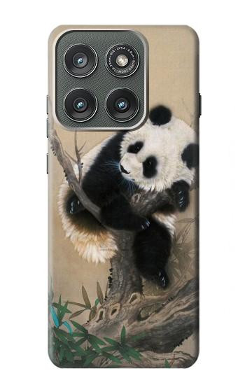 S2210 Panda Fluffy Art Painting Case For Motorola Edge (2025)