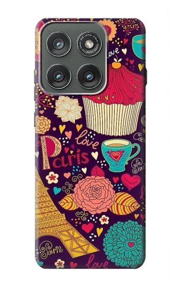 S2353 Paris Cartoon Vintage Pattern Case For Motorola Edge (2025)