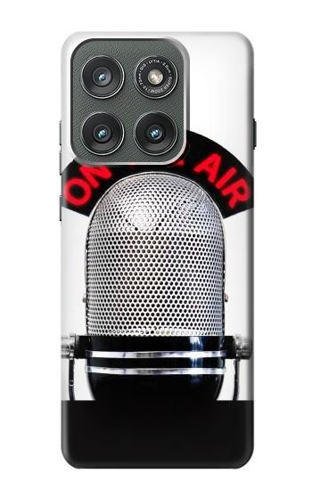 S2381 Vintage Radio Microphone On The Air Case For Motorola Edge (2025)