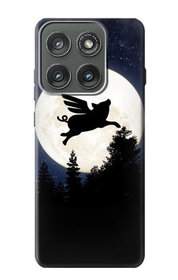 S3289 Flying Pig Full Moon Night Case For Motorola Edge (2025)