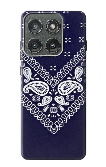 S3357 Navy Blue Bandana Pattern Case For Motorola Edge (2025)