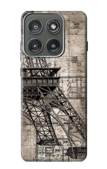 S3416 Eiffel Tower Blueprint Case For Motorola Edge (2025)