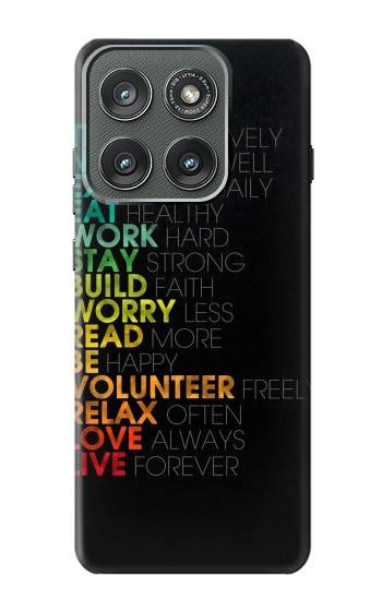 S3523 Think Positive Words Quotes Case For Motorola Edge (2025)