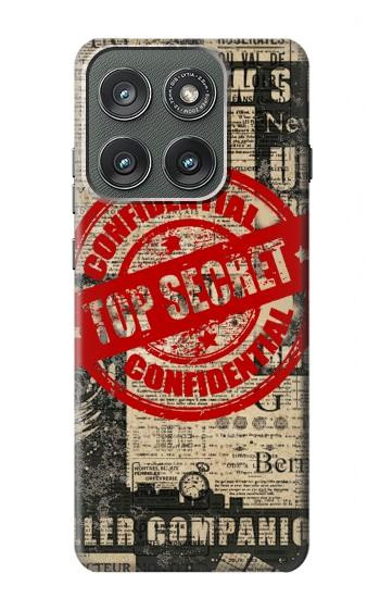 S3937 Text Top Secret Art Vintage Case For Motorola Edge (2025)