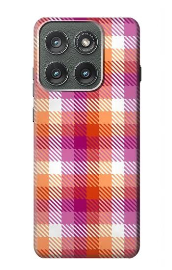 S3941 LGBT Lesbian Pride Flag Plaid Case For Motorola Edge (2025)
