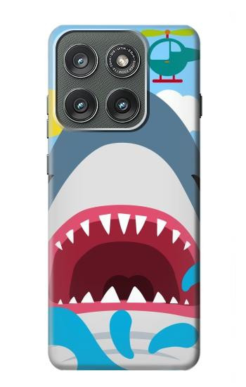 S3947 Shark Helicopter Cartoon Case For Motorola Edge (2025)