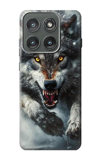 S3965 Angry Wolf Running Case For Motorola Edge (2025)