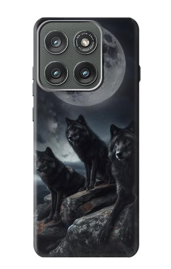 S3970 Black Wolf Full Moon Case For Motorola Edge (2025)