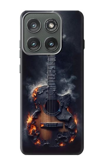 S3972 Burned Acoustic Guitar Graphic Case For Motorola Edge (2025)