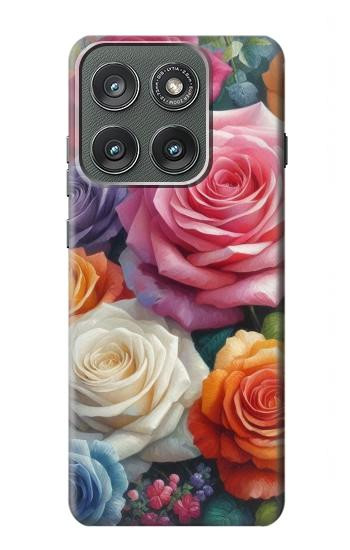 S3975 Colorful Roses Painting Case For Motorola Edge (2025)