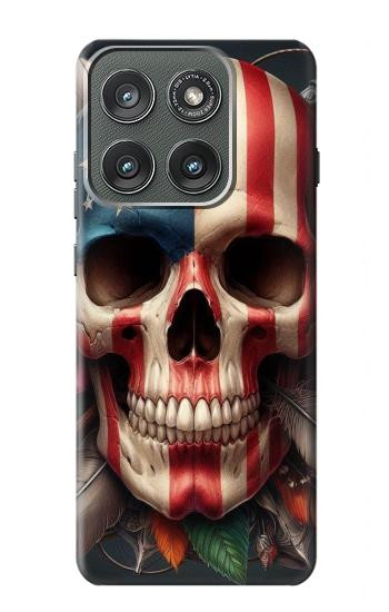 S4015 Skull American Flag Case For Motorola Edge (2025)