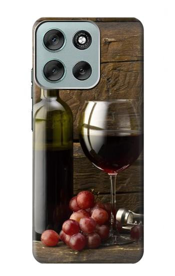 S1316 Grapes Bottle and Glass of Red Wine Case For Motorola Moto G56