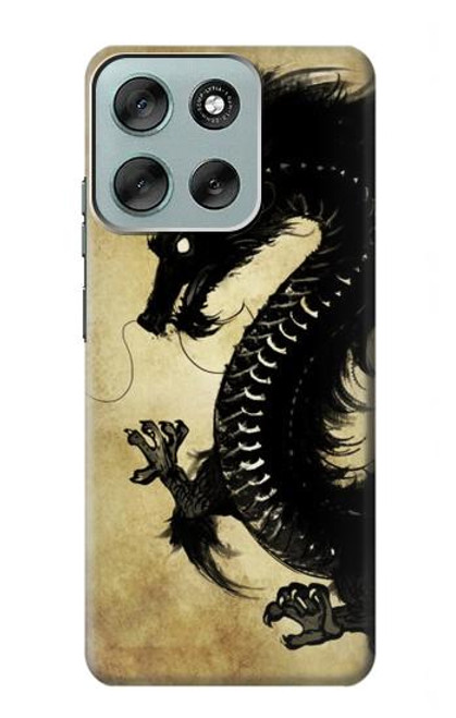 S1482 Black Dragon Painting Case For Motorola Moto G56