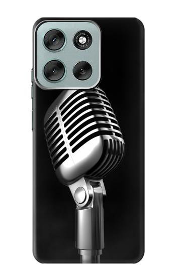 S1672 Retro Microphone Jazz Music Case For Motorola Moto G56