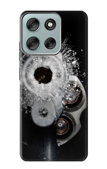 S2387 Gun Bullet Hole Glass Case For Motorola Moto G56