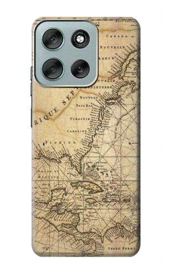 S2506 Exploration North America Map Case For Motorola Moto G56