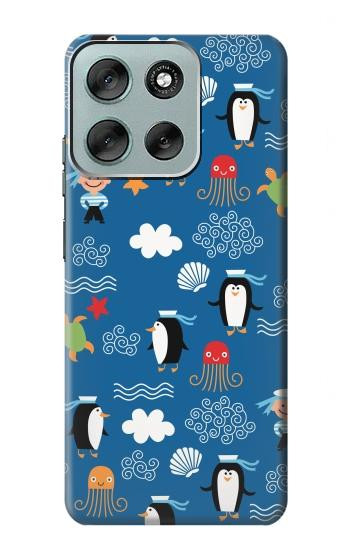 S2572 Marine Penguin Pattern Case For Motorola Moto G56