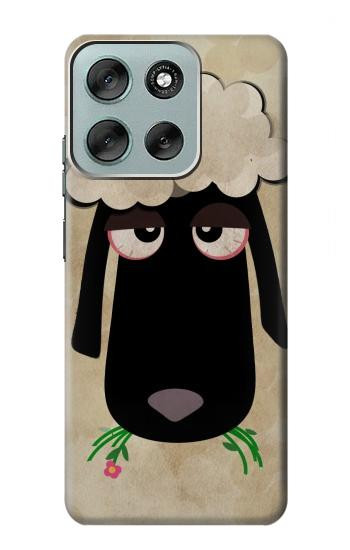 S2826 Cute Cartoon Unsleep Black Sheep Case For Motorola Moto G56